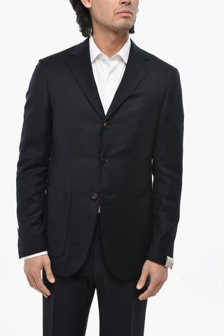 CIRCLE Blazer Sfoderato in Lana con Tasche a Toppa