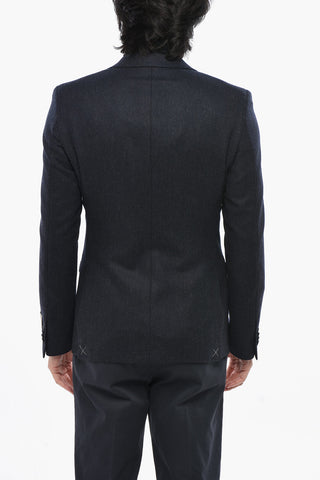 CC COLLECTION Giacca a 2 Bottoni In Lana Vergine e Cashmere Foderata