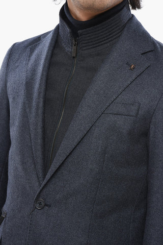 CC COLLECTION Zweiknopf-Jacke aus Schurwolle mit abnehmbarem Brustteil