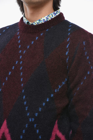 Rundhalspullover mit Argyle-Muster