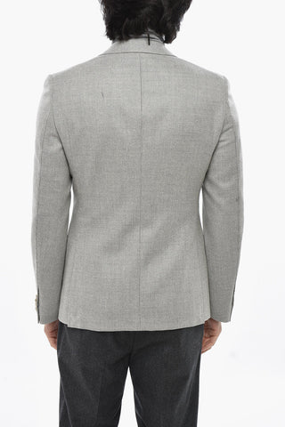 CC COLLECTION Virgin Wool 2-Button Jacket with Two Vents and Classic Lapel