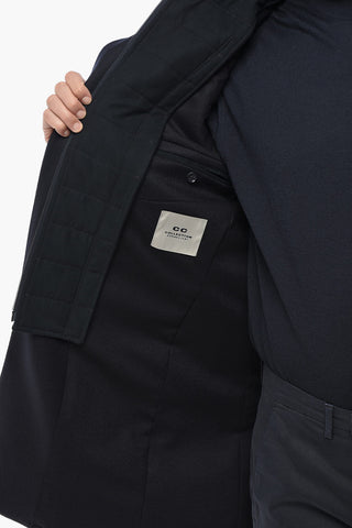 CC COLLECTION Virgin Wool Gabardine Coat with Removable Chest Piece