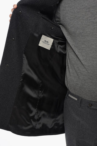 CC COLLECTION Cappotto in Lana Vergine con Abbottonatura a Scomparsa