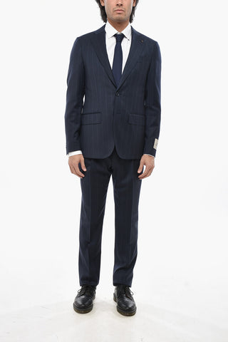 CC COLLECTION 투 버튼 핀스트라이프 수트 클래식 노치 라펠