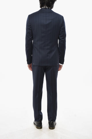 CC COLLECTION 투 버튼 핀스트라이프 수트 클래식 노치 라펠