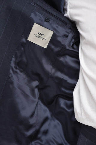 CC COLLECTION 투 버튼 핀스트라이프 수트 클래식 노치 라펠