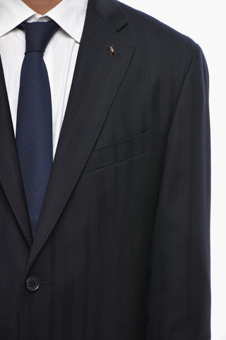 CC COLLECTION 2-Knopf-Anzug aus reiner Wolle im Herringbone-Muster