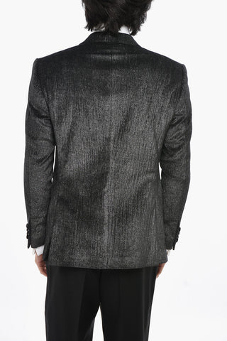 CODE Blazer Cerimonia in Velour Lurex con Rever in Satin