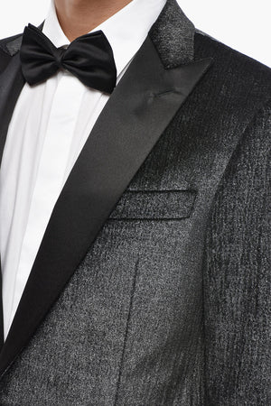 CODE Blazer für Zeremonie aus Velours-Lurex mit Satin-Revers
