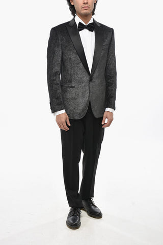 CODE Blazer Cerimonia in Velour Lurex con Rever in Satin