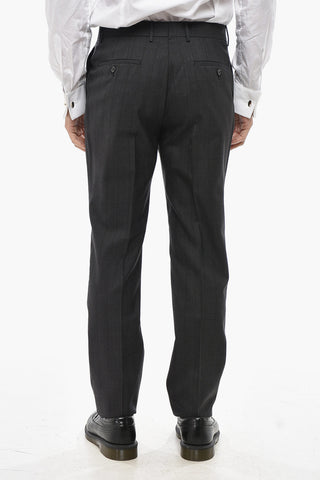 CC COLELLECTION 버진 울 초크 스트라이프 더블 브레스티드 수트