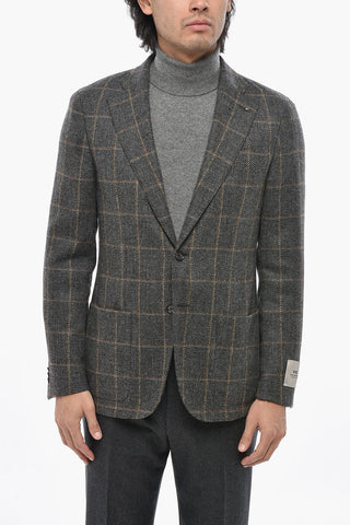 CC COLLECTION Windowpane Check LEVITY Virgin Wool Blazer