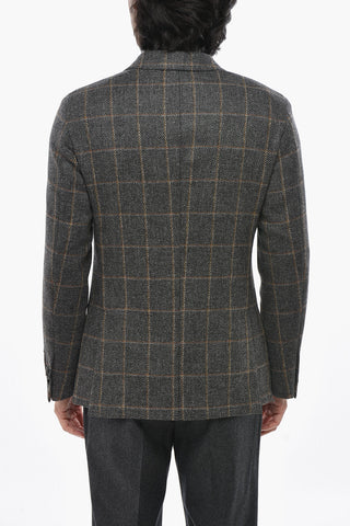 CC COLLECTION Windowpane Check LEVITY Virgin Wool Blazer