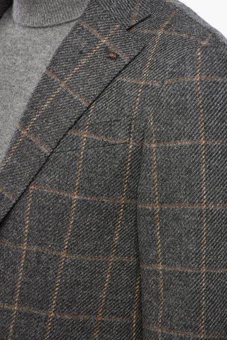 CC COLLECTION Windowpane Check LEVITY Virgin Wool Blazer