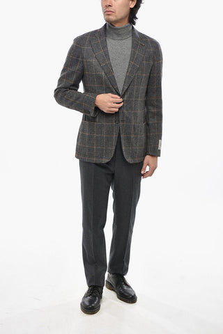 CC COLLECTION Windowpane Check LEVITY Virgin Wool Blazer