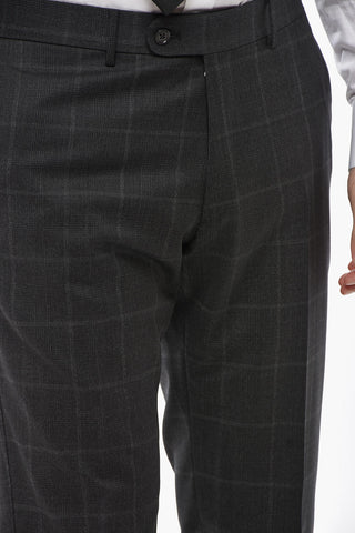 CC COLELLECTION 2버튼 버진 울 디스트릭트 체크 수트 더블 벤트