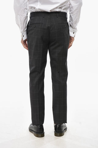 CC COLELLECTION 2버튼 버진 울 디스트릭트 체크 수트 더블 벤트