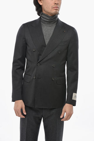 CC COLLECTION Zweireiher-Jacke aus Schurwolle mit Spitzrevers