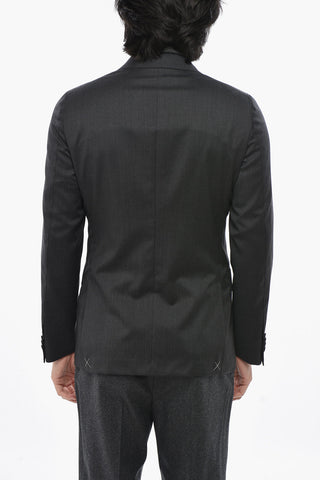 CC COLLECTION Zweireiher-Jacke aus Schurwolle mit Spitzrevers