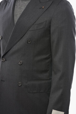 CC COLLECTION Zweireiher-Jacke aus Schurwolle mit Spitzrevers