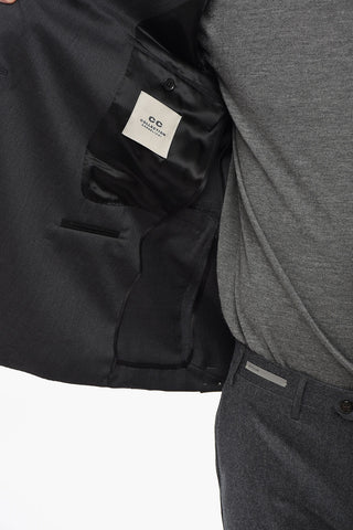 CC COLLECTION Zweireiher-Jacke aus Schurwolle mit Spitzrevers