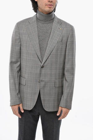 CC COLLECTION Blazer Monopetto In Lana Con Motivo Pied-De-Poule