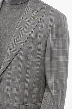 CC COLLECTION Blazer Monopetto In Lana Con Motivo Pied-De-Poule