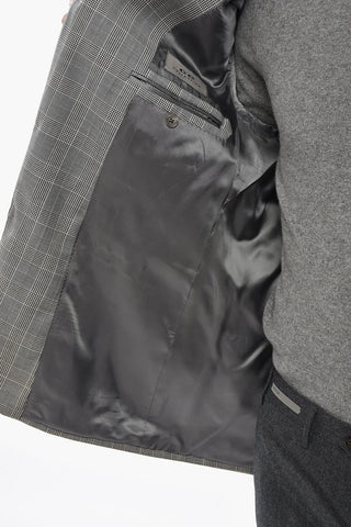 CC COLLECTION Einreihiger Blazer aus Wolle mit Hahnentritt-Muster