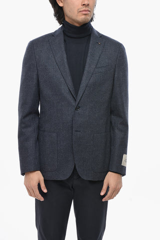 CC COLLECTION Virgin Wool Two-Button Blazer with Patch Pockets