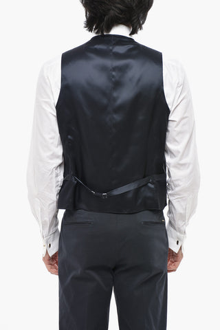 CC COLLECTION Gilet in Lana Vergine con Martingala