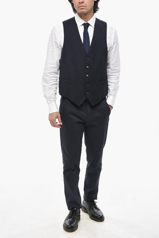 CC COLLECTION Gilet in Lana Vergine con Martingala