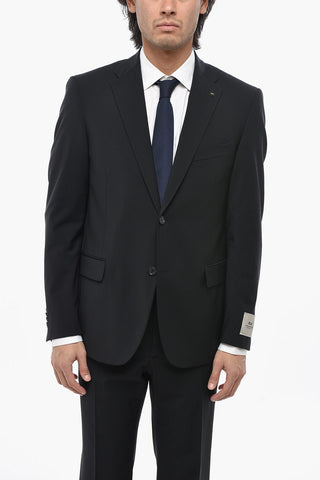 CC COLLECTION 2-Button Virgin Wool Stretch Suit Double Vent Classic Notch Lapel