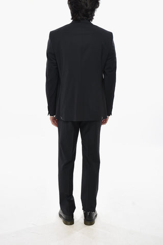 CC COLLECTION 2-Button Virgin Wool Stretch Suit Double Vent Classic Notch Lapel