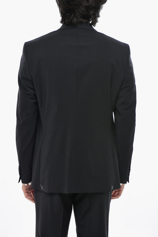 CC COLLECTION 2-Button Virgin Wool Stretch Suit Double Vent Classic Notch Lapel