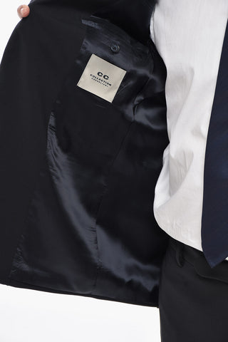 CC COLLECTION 2-Button Virgin Wool Stretch Suit Double Vent Classic Notch Lapel