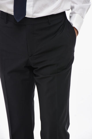 CC COLLECTION 2-Button Virgin Wool Stretch Suit Double Vent Classic Notch Lapel