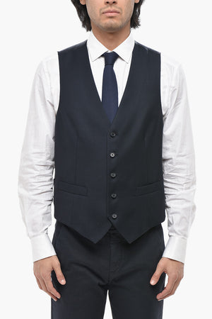 CC COLLECTION Virgin Wool Waistcoat with Back Martingale