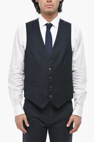 CC COLLECTION Virgin Wool Waistcoat with Back Martingale