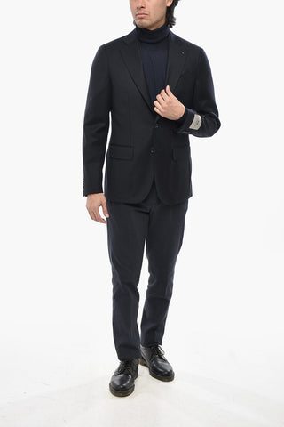 CC COLLECTION Blazer 2 Bottoni in Lana Vergine con Tasche Ad Aletta