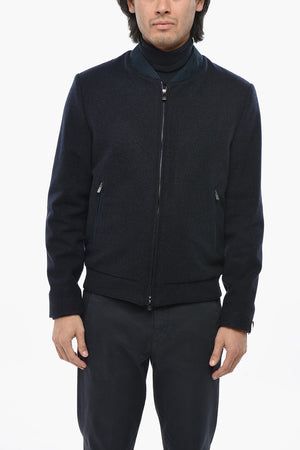 Giubbotto Bomber SPORTWEAR In Lana Vergine con Zip Frontale