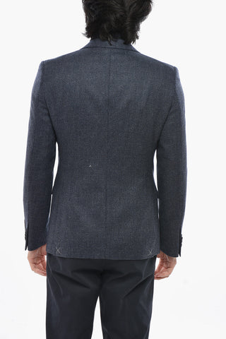 CC COLLECTION Virgin Wool Two-Button Blazer with Flap Pockets