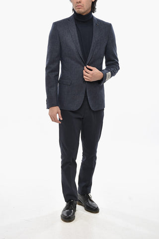 CC COLLECTION Virgin Wool Two-Button Blazer with Flap Pockets