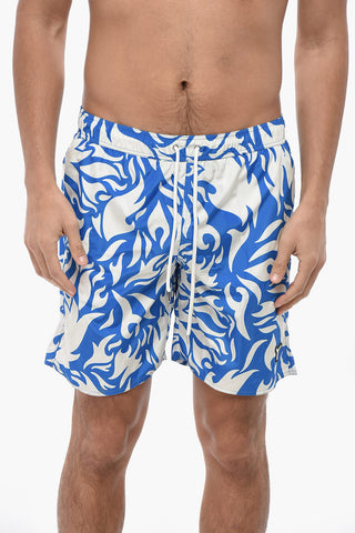 Boxer-Badehose mit abstraktem Muster