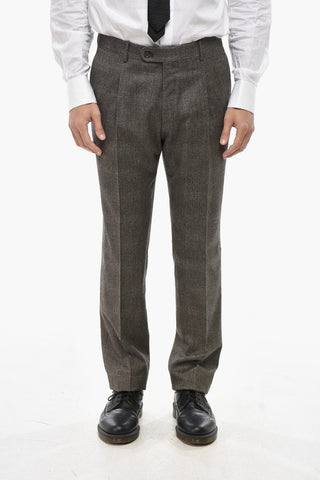 CC COLELLECTION 투 버튼 버진 울 디스트릭트 체크 수트, 더블 벤트