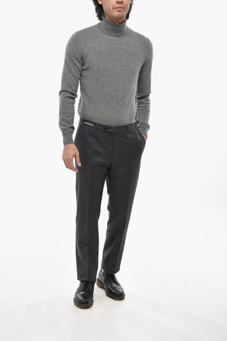 4-Pocketed Virgin Wool Pants with Belt Loops