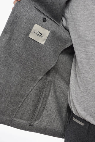 CC COLLECTION Sakko aus Schurwolle mit zwei Seitenschlitzen und klassischem Revers