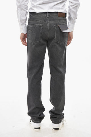 Jeans Slim Fit in Cotone Stretch Lavaggio Stone 20cm