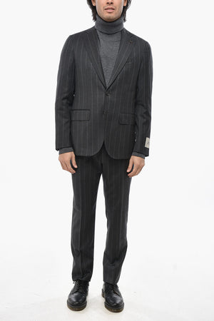 CC COLLECTION Zweiknopf-Anzug aus Schurwolle mit Nadelstreifen