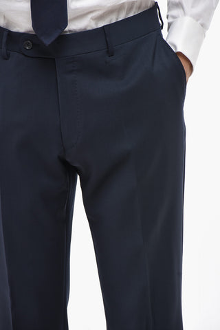 CC COLLECTION Virgin Wool Solid-Colored Suit with Flap Pockets