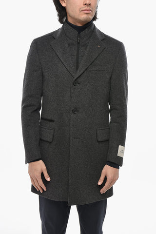CC COLLECTION Virgin Wool Coat with Removable Chest-Piece